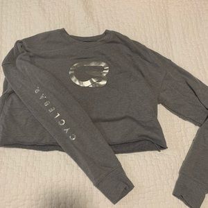 Cyclebar cropped grey sweatshirt